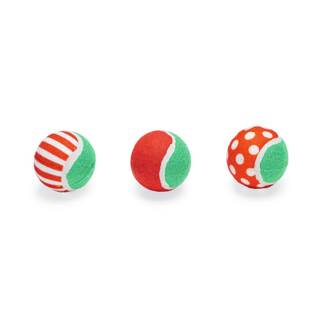 Beeztees Xmas Tennisbälle 6,3cm - 3 Stück