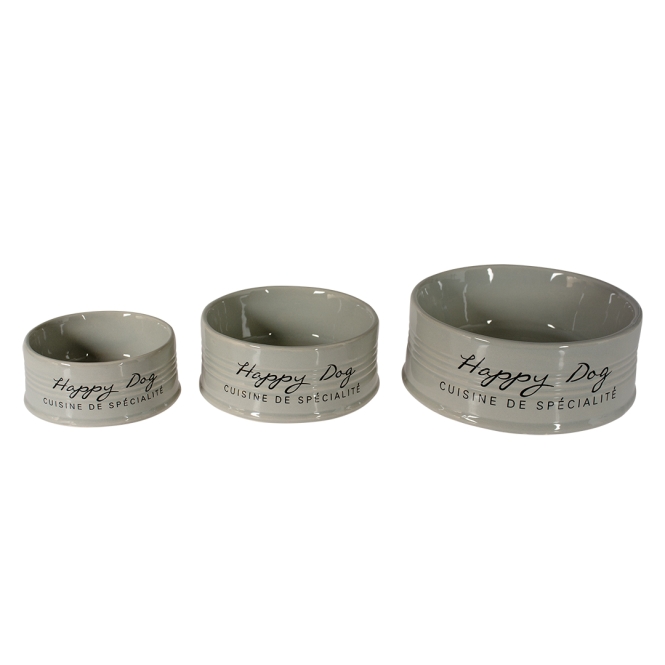 Duvoplus Futternapf Stone Happy Dog - grau