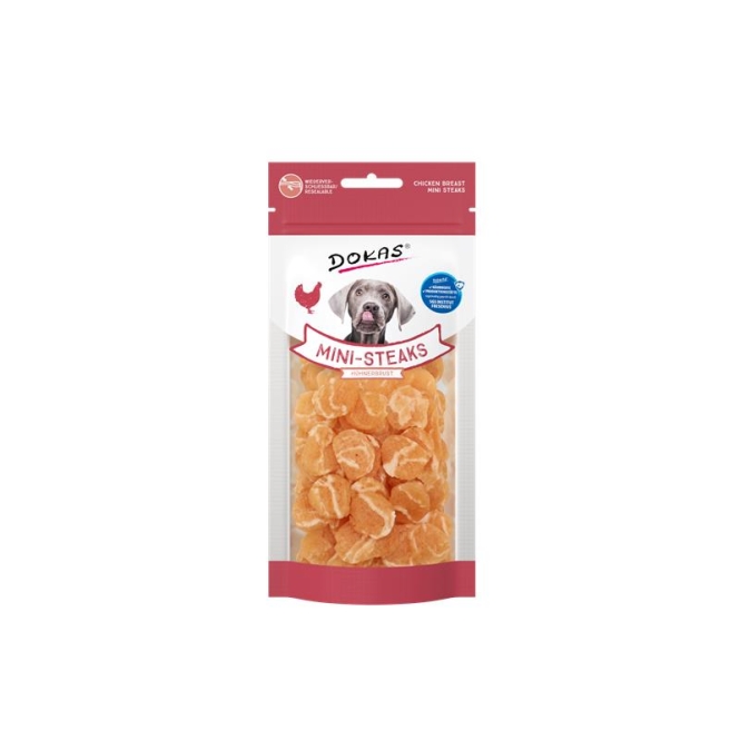 Dokas Dog Snack Mini Steaks Hühnerbrust 50g