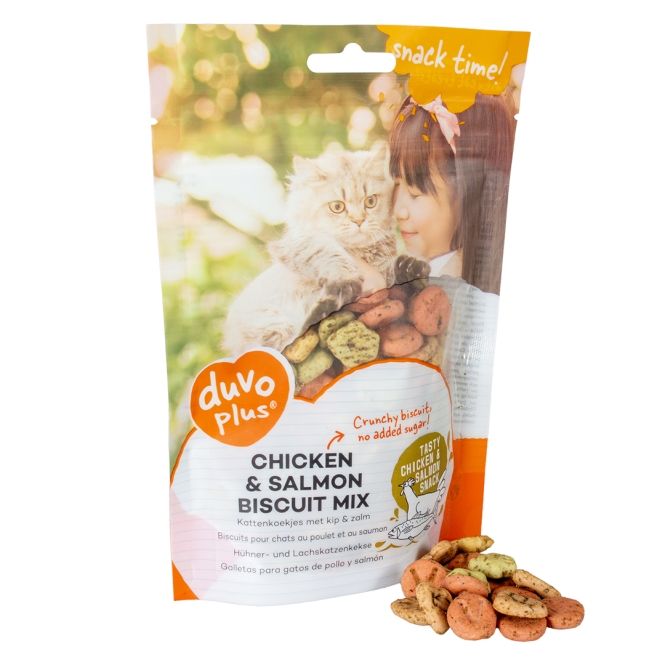 Duvoplus Cat Snack Hähnchen-Lachs-Keksmischung 50g