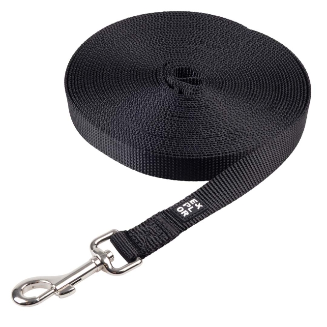 Duvoplus EXPLOR Trackingleine Classic flach - schwarz - 20mm