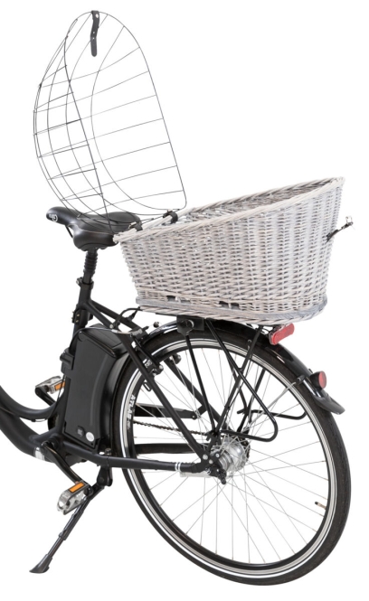 Trixie Fahrradkorb für Gepäckträger aus Weide - grau