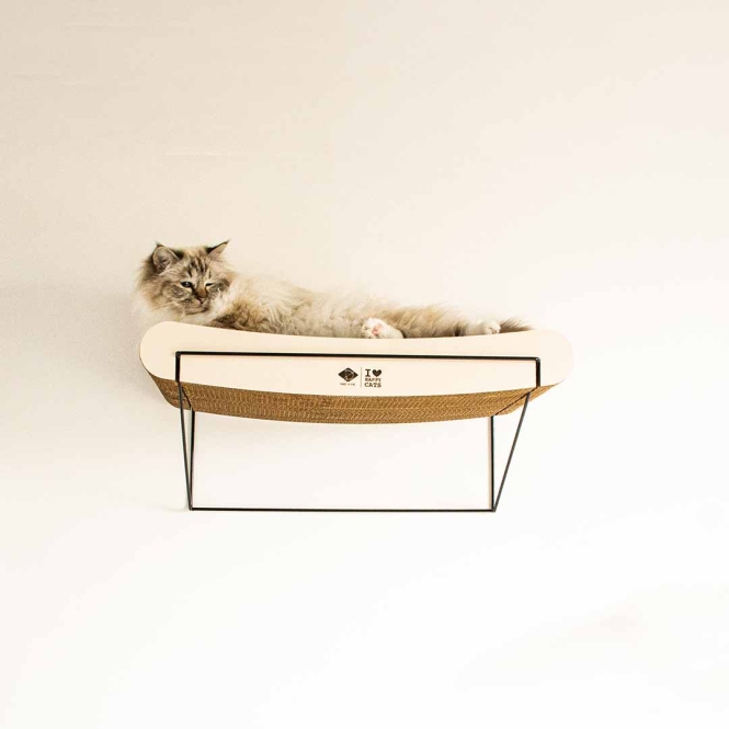 D&D gebogenes Wandregal aus Pappe David - braun/beige