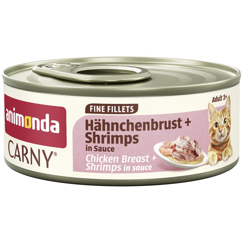 Animonda Cat Carny Fine Fillets Adult Hühnchenbrust & Shrimps in Sauce 60g