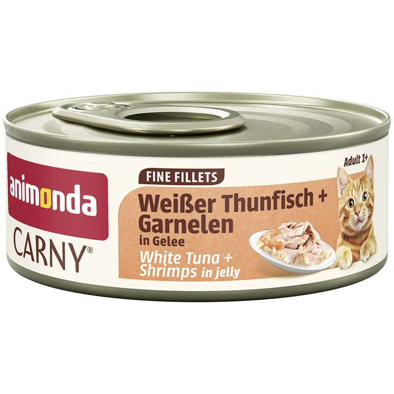 Animonda Cat Carny Fine Fillets Adult Weißer Thunfisch & Garnelen in Gelee 60g