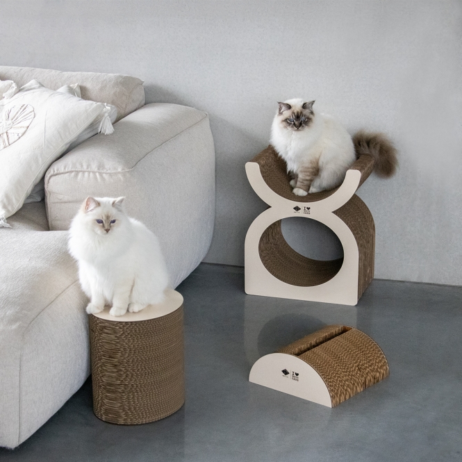 D&D Kratzplayground Faye dreiteilig - braun/beige