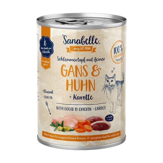 Sanabelle Dose mit Gans & Huhn 380g