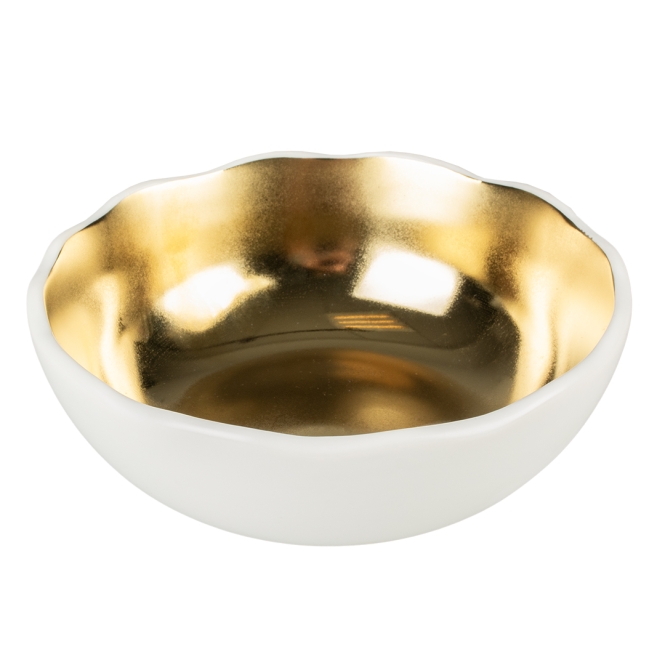 Duvoplus Keramiknapf Stone Organic - weiß/gold