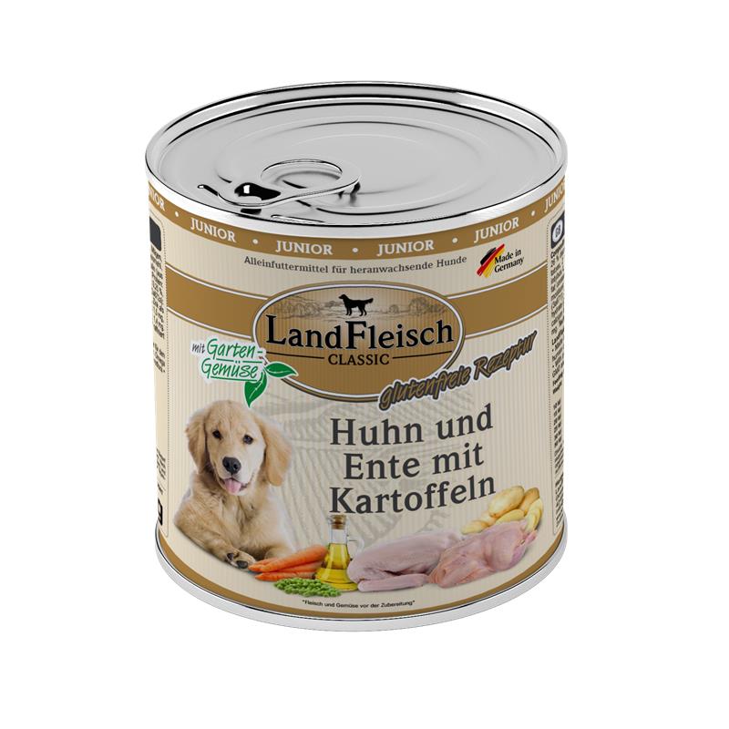 Landfleisch Dog Classic Junior Huhn, Ente & Kartoffeln mit Gartengemüse