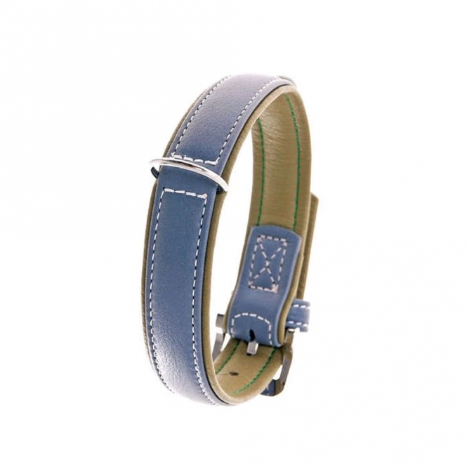 Karlie Vintage Trend Halsband - Rauchblau/Moosgrün - 40 mm