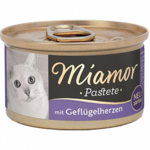 12 x Miamor Pastete Geflügelherzen 85g