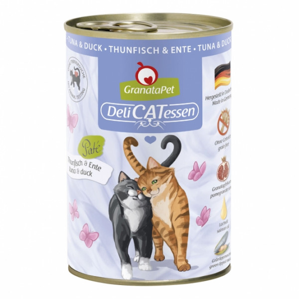 6 x GranataPet Delicatessen Dose Thunfisch & Ente - 400 g
