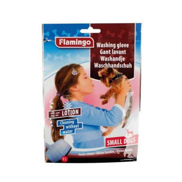 Karlie Flamingo Waschhandschuh mit Lotion für Hunde - Für kleine Hunde