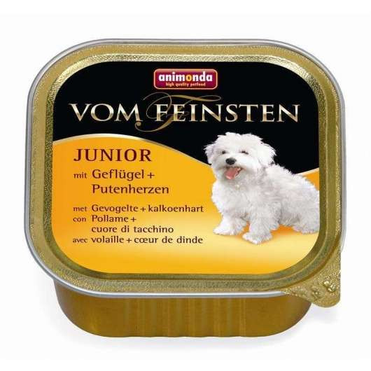 22 x Animonda vom Feinsten Junior Geflügel & Putenherzen 150g