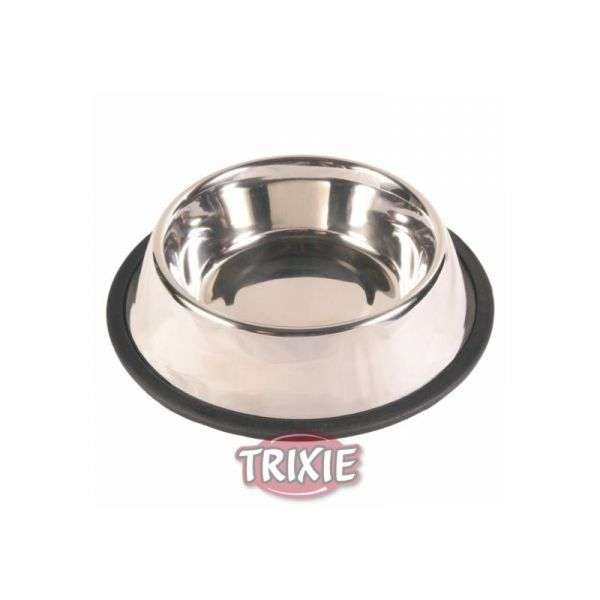 Trixie Edelstahlnapf mit Gummiring - 0,9 l
