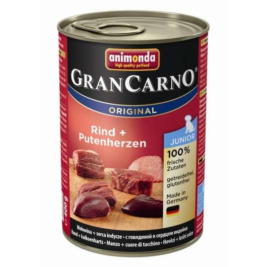6 x Animonda Dog Dose GranCarno Junior Rind & Putenherzen 400g